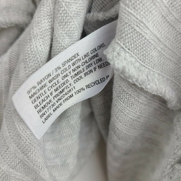 AVA & VIV Solid All Grey Gray Ribbed Button Down X - Picture 6 of 6